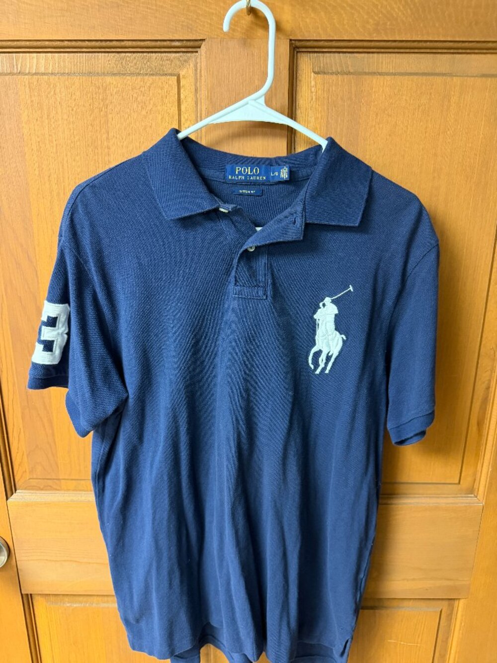 Polo Ralph Lauren Men's Navy Polo Shirt Size Large In Great Shape